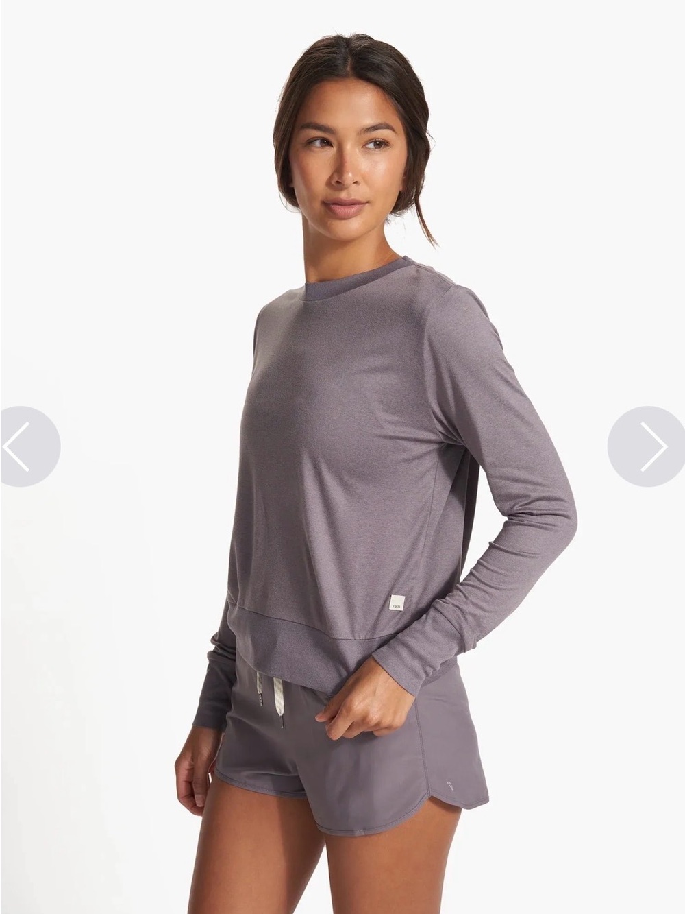 Vuori Daydream Crew Long sleeve Top Sawyer Heather Purple size Small